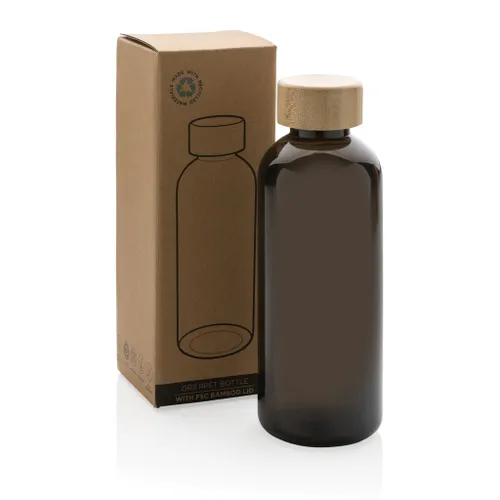Bouteille 600ml en rPET GRS personnalisable avec couvercle en bambou - XD Collection
