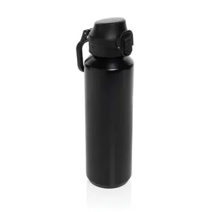Bouteille de sport publicitaire 600ML en acier recyclé RCS Via - XD Collection | Noir