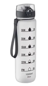 Bouteille de sport publicitaire RPET 1L - Isforden Mark | Blanc Transparent