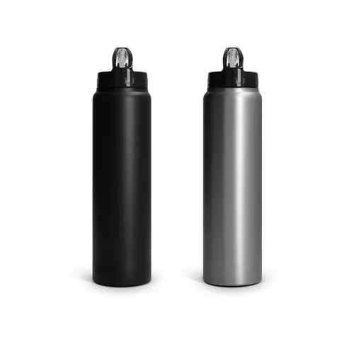 Bouteille gourde  inox 1 l avec paille