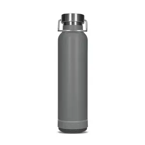 Bouteille gourde isotherme double-paroi inox 60 cl personnalisée avec haut-parleur | Gris 29