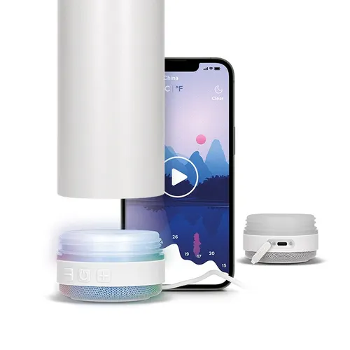 Bouteille gourde isotherme double-paroi inox 60 cl personnalisée avec haut-parleur