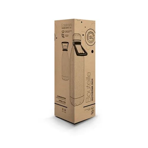 Bouteille gourde isotherme double-paroi inox avec 1,5 l