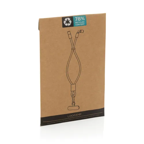 Bracelet téléphone avec câble 60W en rPET RCS LoopAmp - XD Collection
