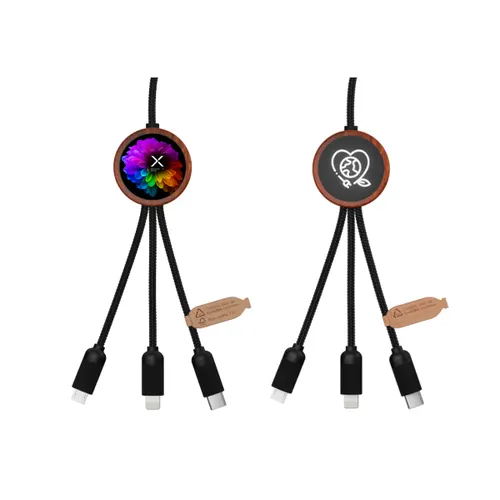 C37 - Câble rond éco personnalisé 5-en-1 40W FSC® 100% bambou