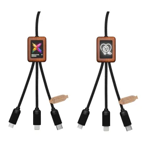 C38 - Câble éco 5-en-1 40W personnalisé | Bois / Noir