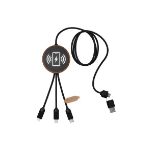 C40 - Câble induction personnalisé 10W FSC® 100% bambou | Bois / Noir