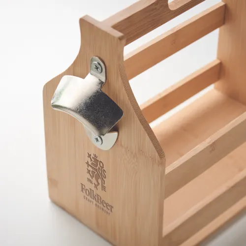 Cabas publicitaire en bambou - Caisse à bouteilles