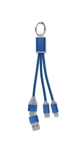 Câble de charge 4 en 1 type C personnalisable - Blue | Bleu Royal