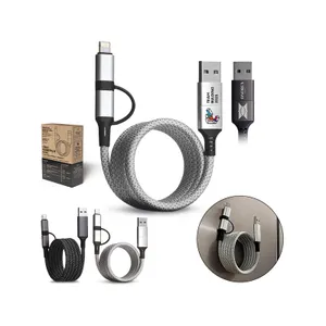 Cable de charge publicitaire 6 en 1 a enroulement magnetique