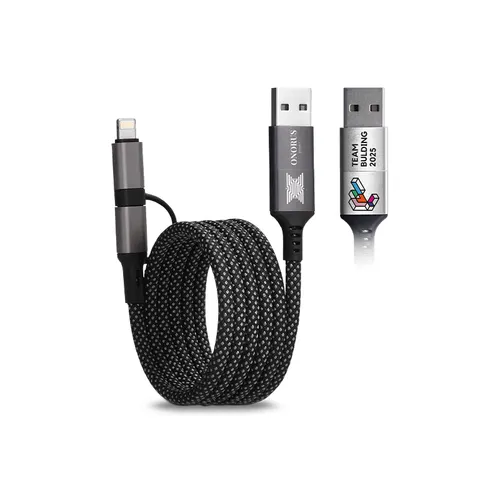 Cable de charge publicitaire 6 en 1 a enroulement magnetique