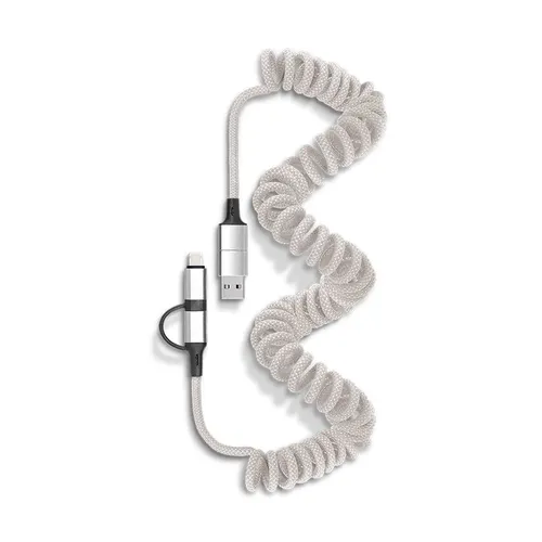 Cable de charge rapide et transfert publicitaire retractable a ressort 6 en 1