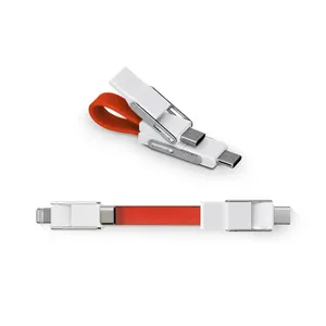 Cable de charge rapide publicitaire (20 w) et transfert de donnees 6 en 1 | Rouge 08