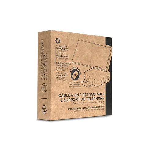 Câble de charge rétractable 4 en 1