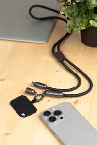 Câble tour de cou pour téléphone portable 60 W en RPET - Fastly