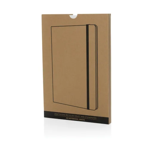 Cahier A5 personnalisable en kraft recyclé et papier de verre Craftstone - XD Collection