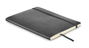 Carnet A5 couverture en PU personnalisable - Breta | Noir