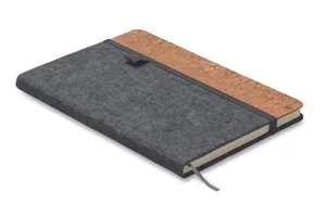 Carnet A5 en liège RPET - Corkbook | Gris Pierre