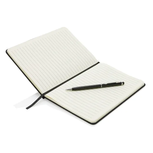 Carnet A5 personnalisable à couverture rigide en PU avec Stylo tactile - XD Collection