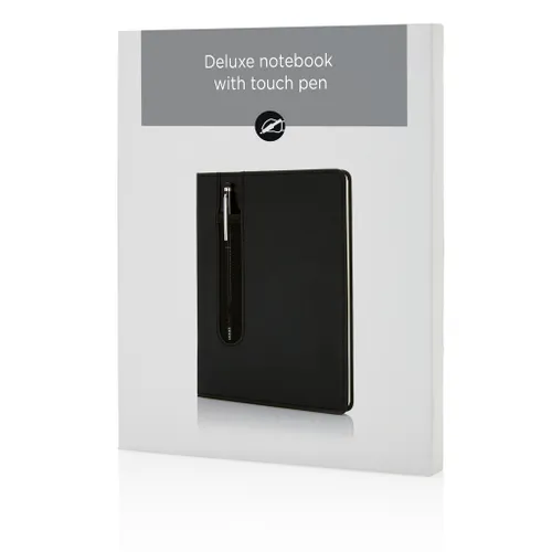 Carnet A5 personnalisable à couverture rigide en PU avec Stylo tactile - XD Collection