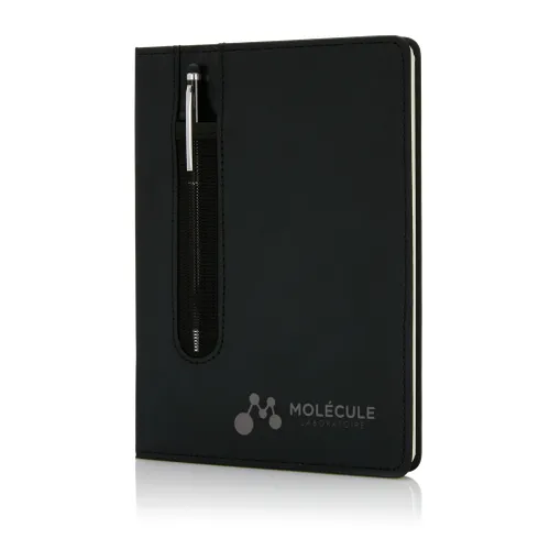 Carnet A5 personnalisable à couverture rigide en PU avec Stylo tactile - XD Collection