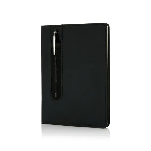 Carnet A5 personnalisable à couverture rigide en PU avec Stylo tactile - XD Collection