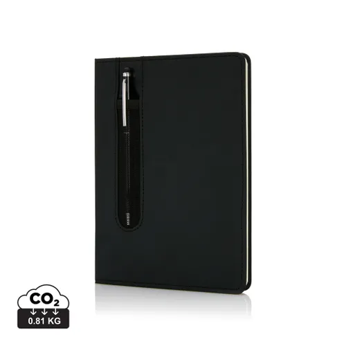 Carnet A5 personnalisable à couverture rigide en PU avec Stylo tactile - XD Collection