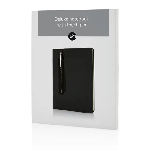 Carnet A5 personnalisable à couverture rigide en PU avec Stylo tactile - XD Collection