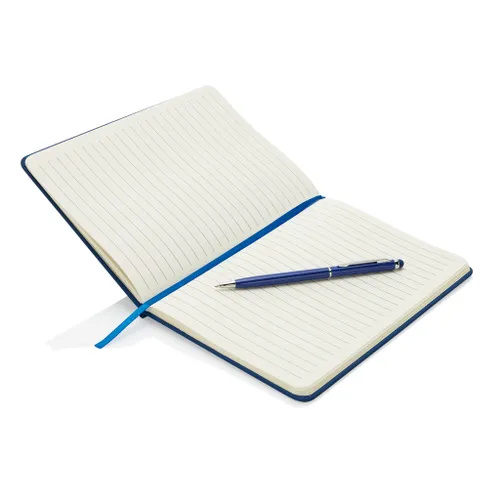 Carnet A5 personnalisable à couverture rigide en PU avec Stylo tactile - XD Collection