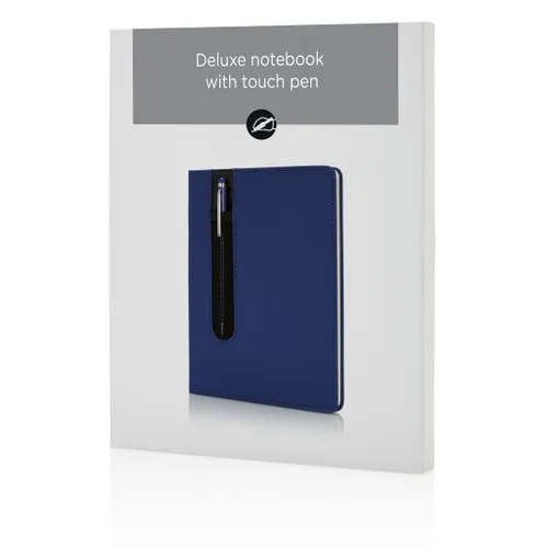 Carnet A5 personnalisable à couverture rigide en PU avec Stylo tactile - XD Collection