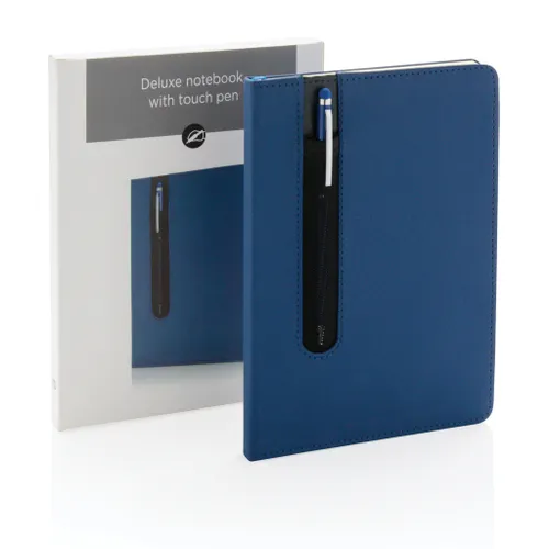 Carnet A5 personnalisable à couverture rigide en PU avec Stylo tactile - XD Collection
