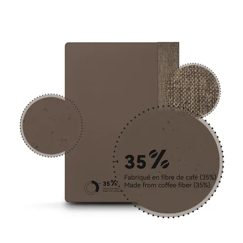 Carnet a5 personnalisé avec couverture en poudre cafe