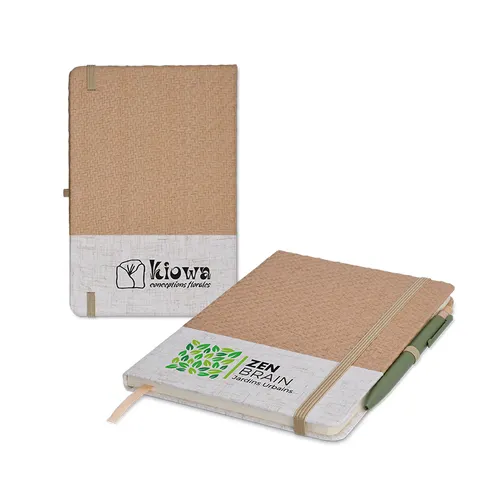 Carnet A5 personnalisé couverture coton et fibres de bambou