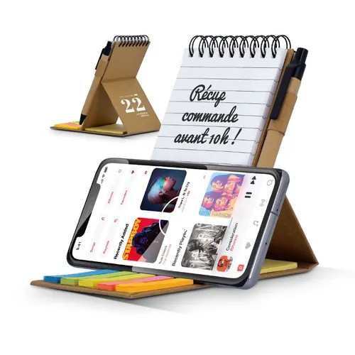 Carnet de notes repositionnables personnalisé & support telephone