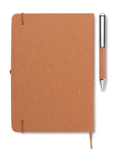Carnet en cuir recyclé personnalisable et stylo - Eleganote
