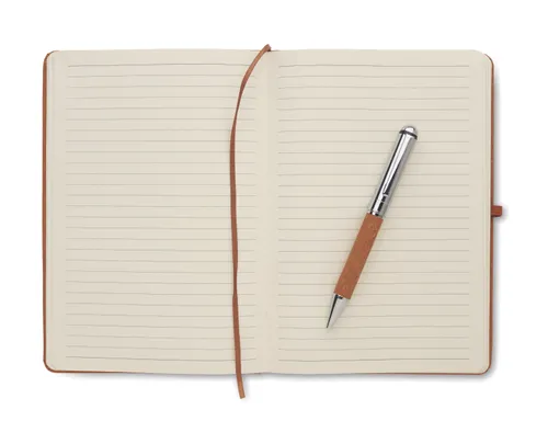 Carnet en cuir recyclé personnalisable et stylo - Eleganote
