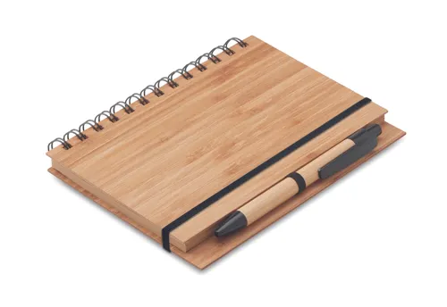 Carnet et stylo en bambou personnalisable - Bambloc