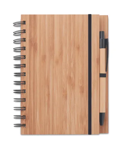 Carnet et stylo en bambou personnalisable - Bambloc
