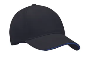 Casquette à 5 pans personnalisable - Singa | Black/Blue