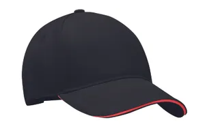 Casquette à 5 pans personnalisable - Singa | Black/Red