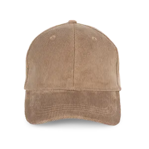 Casquette écoresponsable personnalisée en velours côtelé 6 panneaux unisexe - Native Spirit | Dark camel