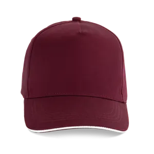 Casquette sandwich contrasté - 5 panneaux - K-up | Burgundy / White