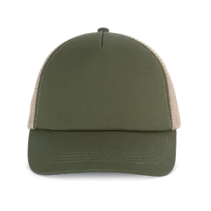 Casquette trucker 5 panneaux en coton canvas - K-up Gold Label - K-up | Clover Green / Beige Sand
