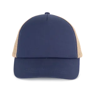 Casquette trucker 5 panneaux en coton canvas - K-up Gold Label - K-up | Mood Indigo / Beige Sand