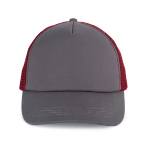 Casquette trucker 5 panneaux en coton canvas - K-up Gold Label - K-up | Shark Grey / Cabernet Wine