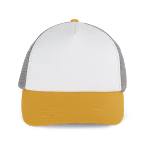 Casquette trucker 5 panneaux en coton canvas - K-up Gold Label - K-up | White / Amber Yellow / Frost Grey