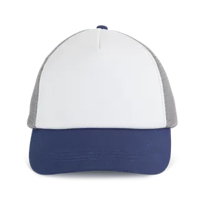 Casquette trucker 5 panneaux en coton canvas - K-up Gold Label - K-up | White / Mood Indigo / Frost Grey