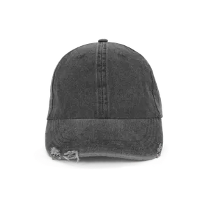 Casquette vintage effet déchiré - 6 panneaux - K-up | Washed Black
