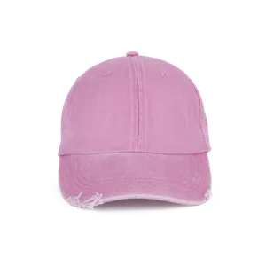 Casquette vintage effet déchiré - 6 panneaux - K-up | Washed Dark Pink