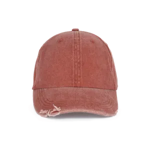 Casquette vintage effet déchiré - 6 panneaux - K-up | Washed Orange Brick
